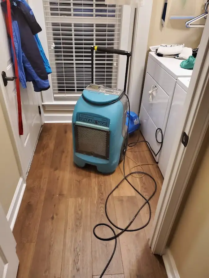 Commercial dehumidifier deployed for Flood Damage Cleanup in Amity